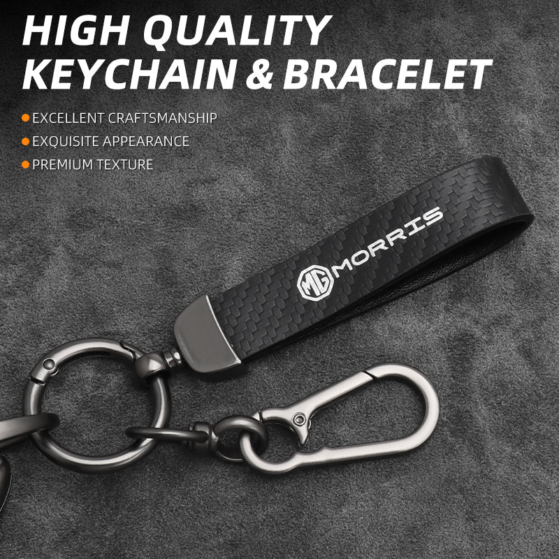 MG 4 Zinc Alloy + Carbon Fibre Pattern Leather Car Remote Key FOB Cover Case Shell Keychain MG 4 Zinc Alloy + Carbon Fibre Pattern Leather Car Remote Key FOB Cover Case Shell Keychain