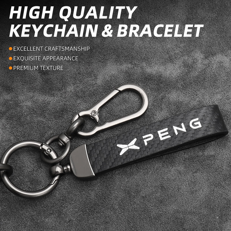 Xpeng G6 Zinc Alloy + Carbon Fibre Pattern Leather Car Remote Key FOB Cover Case Shell Keychain Xpeng G6 Zinc Alloy + Carbon Fibre Pattern Leather Car Remote Key FOB Cover Case Shell Keychain