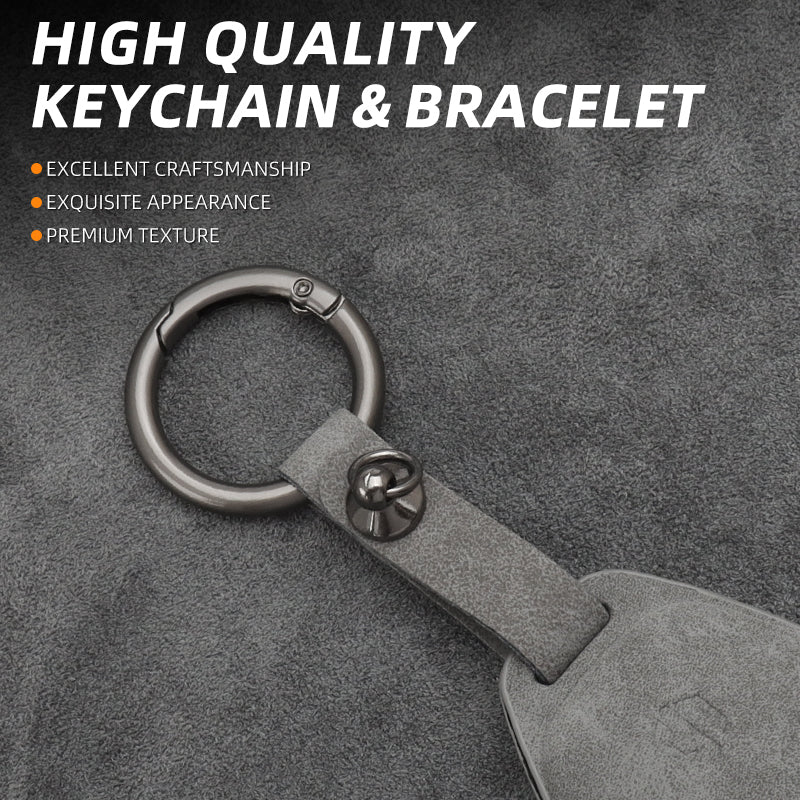 Leapmotor C10 Suede Leather Car Remote Key FOB Cover Case Shell Keychain Leapmotor C10 Suede Leather Car Remote Key FOB Cover Case Shell Keychain
