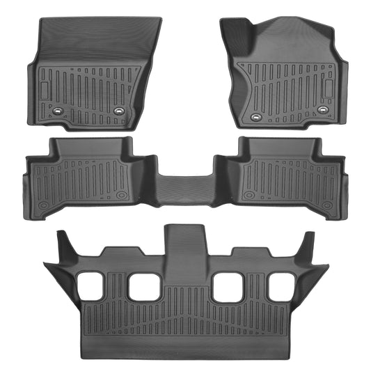 Premium 3D Custom-Fit XPE Floor Mats for Toyota LandCruiser Prado 250 Series 7-Seater 2024 - 2026