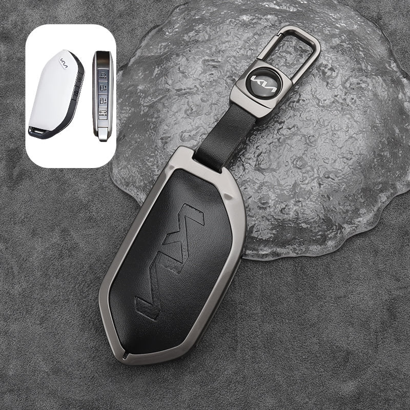 Kia EV5 Leather + Zinc Alloy Car Remote Key FOB Cover Case Shell Keychain Kia EV5 Leather + Zinc Alloy Car Remote Key FOB Cover Case Shell Keychain