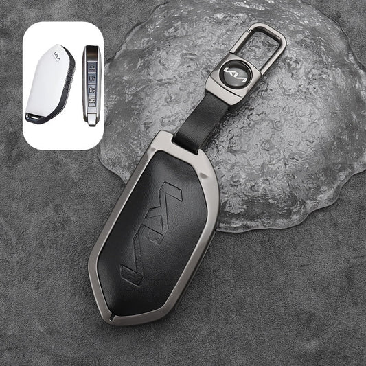 Kia key fob cover case — zinc alloy and PU leather shell