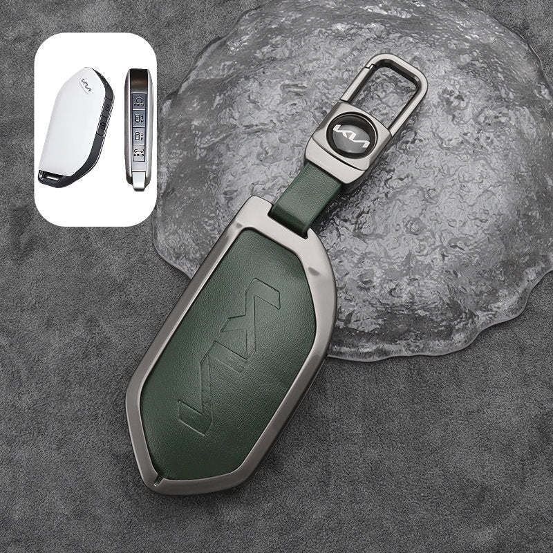 Kia EV5 Leather + Zinc Alloy Car Remote Key FOB Cover Case Shell Keychain Kia EV5 Leather + Zinc Alloy Car Remote Key FOB Cover Case Shell Keychain