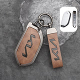 Zinc Alloy + Leather Car Remote Key FOB Cover Case Shell Keychain for Kia EV5 Zinc Alloy + Leather Car Remote Key FOB Cover Case Shell Keychain for Kia EV5