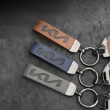 Zinc Alloy + Leather Car Remote Key FOB Cover Case Shell Keychain for Kia EV5 Zinc Alloy + Leather Car Remote Key FOB Cover Case Shell Keychain for Kia EV5