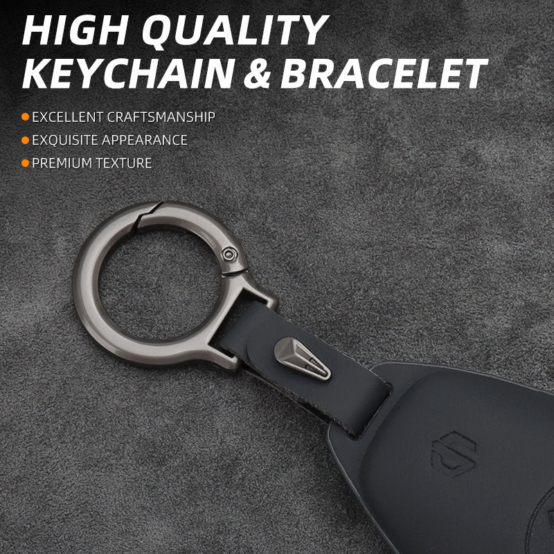 Leather Car Remote Key FOB Cover Case Shell Keychain for Leapmotor C10 Leather Car Remote Key FOB Cover Case Shell Keychain for Leapmotor C10