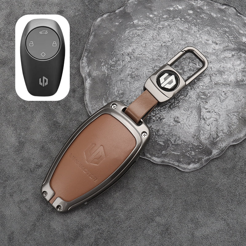 Leapmotor C10 Leather + Zinc Alloy Car Remote Key FOB Cover Case Shell Keychain Leapmotor C10 Leather + Zinc Alloy Car Remote Key FOB Cover Case Shell Keychain