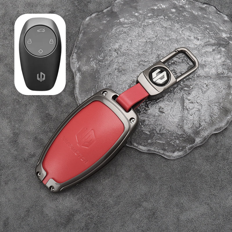 Leapmotor C10 Leather + Zinc Alloy Car Remote Key FOB Cover Case Shell Keychain Leapmotor C10 Leather + Zinc Alloy Car Remote Key FOB Cover Case Shell Keychain