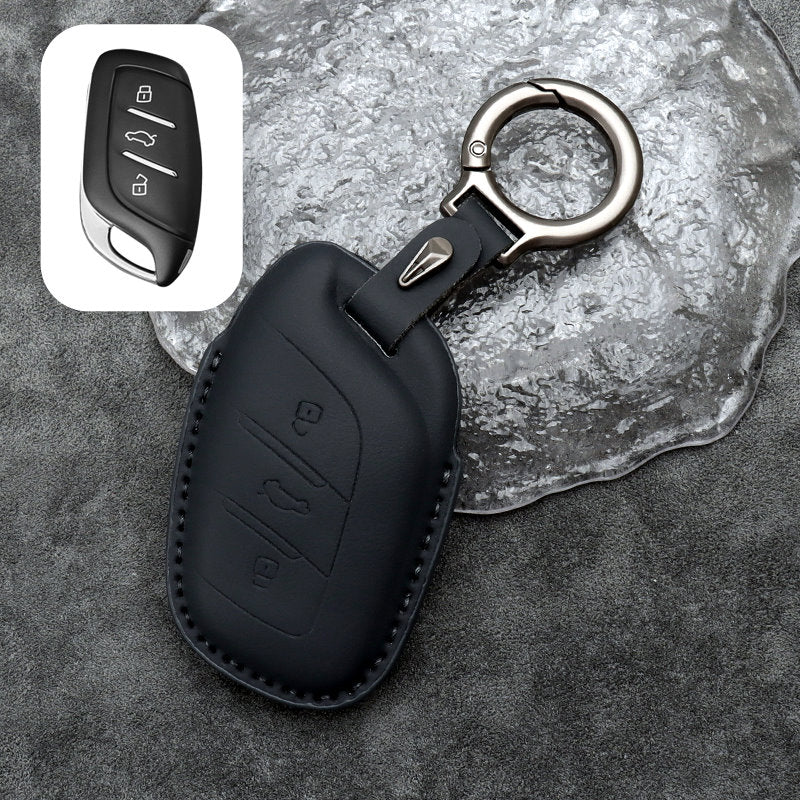 Leather Car Remote Key FOB Cover Case Shell Keychain for MG4 Leather Car Remote Key FOB Cover Case Shell Keychain for MG4
