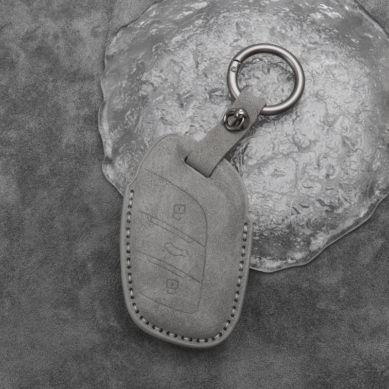 MG 4 Suede Leather Car Remote Key FOB Cover Case Shell Keychain MG 4 Suede Leather Car Remote Key FOB Cover Case Shell Keychain