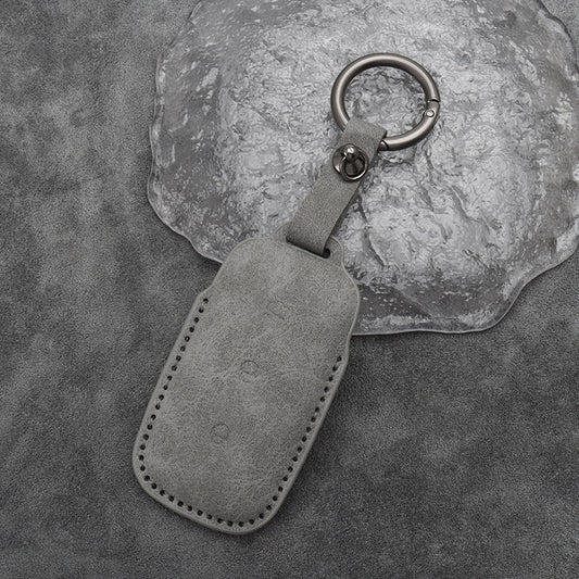 Geely EX5 Suede Leather Car Remote Key FOB Cover Case Shell Keychain