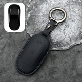 Leather Car Remote Key FOB Cover Case Shell Keychain for Tesla Model 3 Y Leather Car Remote Key FOB Cover Case Shell Keychain for Tesla Model 3 Y