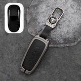 Tesla Model 3 Y Leather + Zinc Alloy Car Remote Key FOB Cover Case Shell Keychain Tesla Model 3 Y Leather + Zinc Alloy Car Remote Key FOB Cover Case Shell Keychain