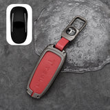 Tesla Model 3 Y Leather + Zinc Alloy Car Remote Key FOB Cover Case Shell Keychain Tesla Model 3 Y Leather + Zinc Alloy Car Remote Key FOB Cover Case Shell Keychain