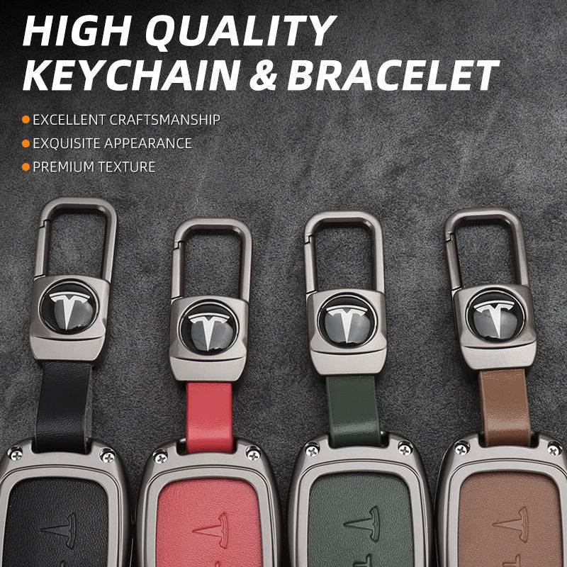 Tesla Model 3 Y Leather + Zinc Alloy Car Remote Key FOB Cover Case Shell Keychain Tesla Model 3 Y Leather + Zinc Alloy Car Remote Key FOB Cover Case Shell Keychain