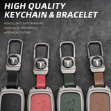 Tesla Model 3 Y Leather + Zinc Alloy Car Remote Key FOB Cover Case Shell Keychain Tesla Model 3 Y Leather + Zinc Alloy Car Remote Key FOB Cover Case Shell Keychain