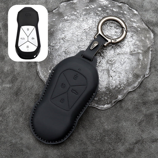 Leather Car Remote Key FOB Cover Case Shell Keychain for Xpeng G6
