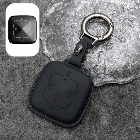 Leather Car Remote Key FOB Cover Case Shell Keychain for Zeekr X
