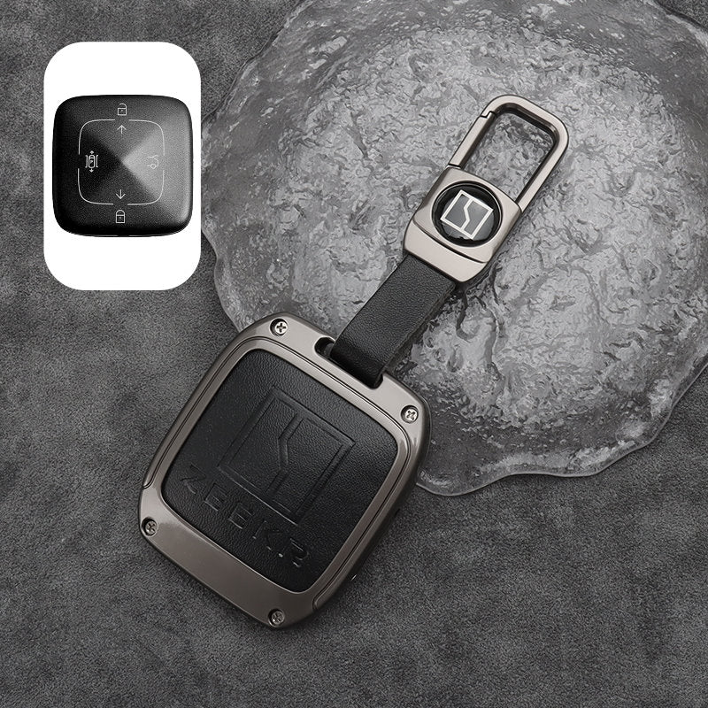 Zeekr X Leather + Zinc Alloy Car Remote Key FOB Cover Case Shell Keychain Zeekr X Leather + Zinc Alloy Car Remote Key FOB Cover Case Shell Keychain
