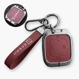 Zeekr EV Key Fob Cover Case — Zinc Alloy + Fine-Grain PU Leather Shell Keychain