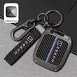 Zeekr X Zinc Alloy + Carbon Fibre Pattern Leather Car Remote Key FOB Cover Case Shell Keychain