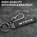 Xpeng G6 Zinc Alloy + Carbon Fibre Pattern Leather Car Remote Key FOB Cover Case Shell Keychain