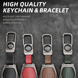 Leather + Zinc Alloy Car Remote Key FOB Cover Case Shell Keychain for BYD