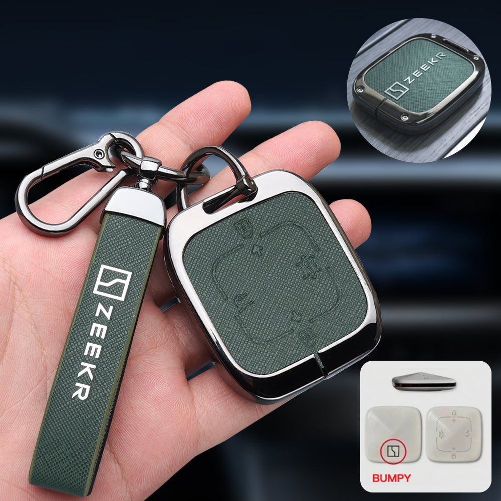 Zeekr Key Fob Cover — Zinc Alloy + Fine-Grain PU Leather — 2024–2026 Pre-Facelift Key