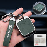 Zeekr Key Fob Cover — Zinc Alloy + Fine-Grain PU Leather — 2024–2026 Pre-Facelift Key