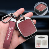 Zeekr Key Fob Cover — Zinc Alloy + Fine-Grain PU Leather — 2024–2026 Pre-Facelift Key