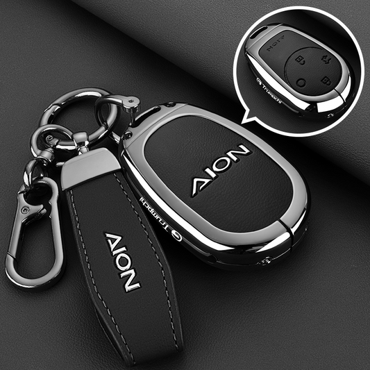GAC Aion key fob cover case in black — zinc alloy and PU leather