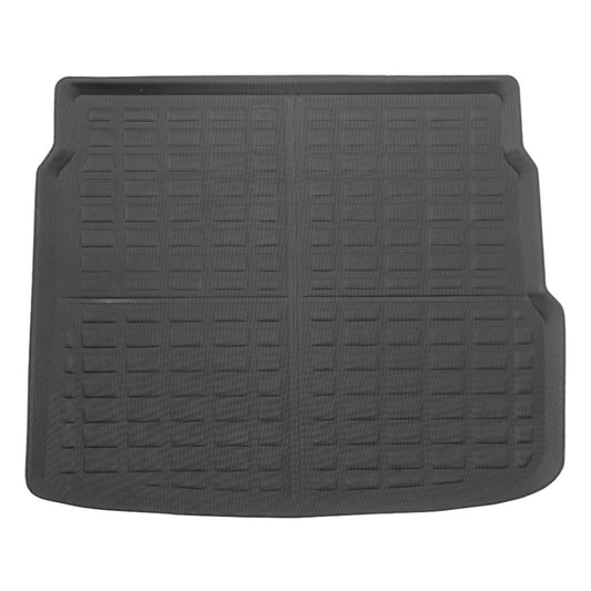 A dark gray, four-section rubber cargo liner with a textured grid pattern, shown from a top-down view on a white background.