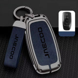 Jaecoo Key Fob Cover Case — Zinc Alloy + Leather Shell Keychain