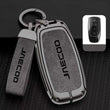 Jaecoo Key Fob Cover Case — Zinc Alloy + Leather Shell Keychain