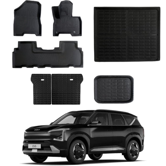 Kia EV5 3D Custom Fit XPE All-Weather Floor Mats Boot Liner Trunk Mats Back Seat Protector