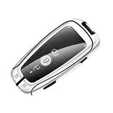 Ford Key Fob Cover Case — Zinc Alloy + Leather Shell Keychain