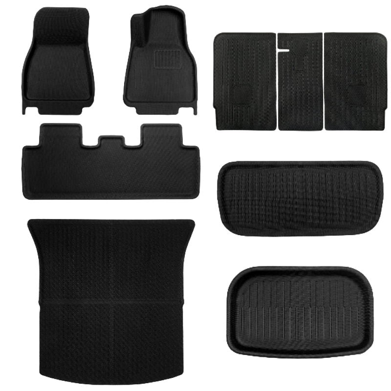 Tesla Model Y Juniper 3D Custom Fit XPE All-Weather Floor Mats Boot Liner Trunk Mats Back Seat Protector