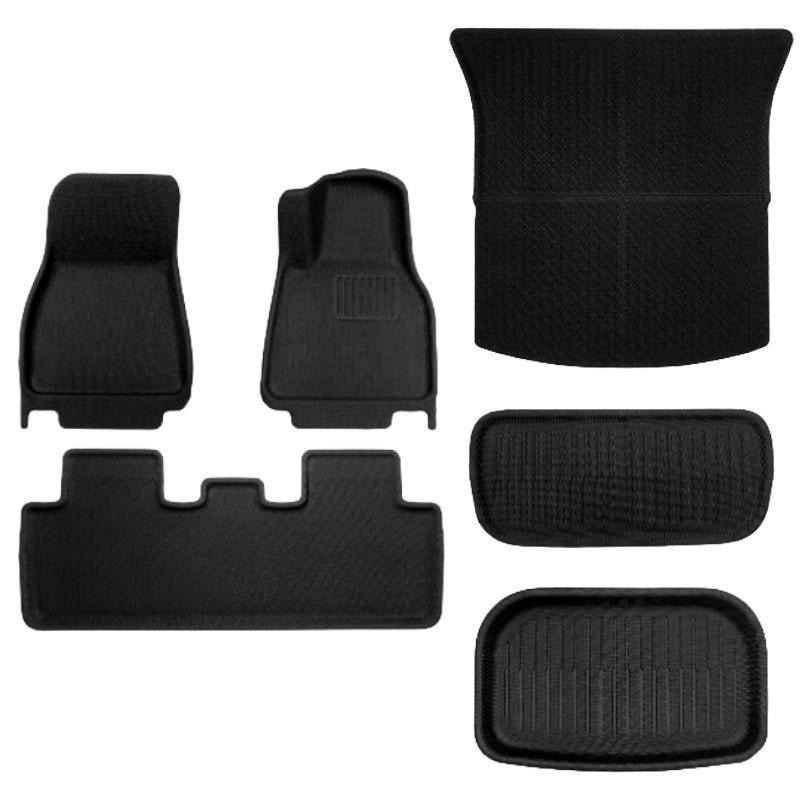 Tesla Model Y Juniper 3D Custom Fit XPE All-Weather Floor Mats Boot Liner Trunk Mats Back Seat Protector