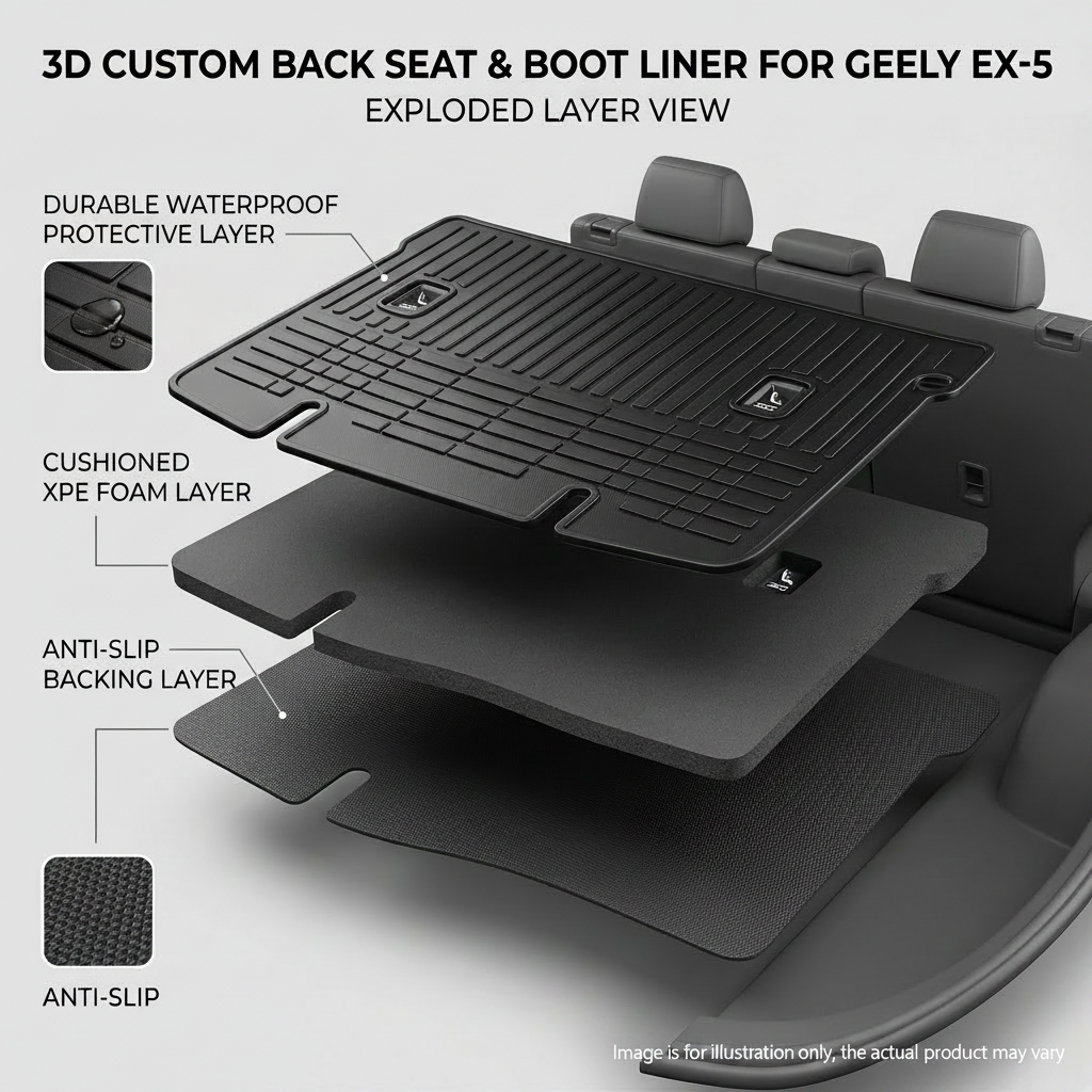 Tesla Model 3 Highland 3D Custom Fit XPE All-Weather Back Seat Protector