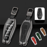 Leather + Zinc Alloy Car Remote Key FOB Cover Case Shell Keychain for BYD