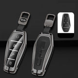 Leather + Zinc Alloy Car Remote Key FOB Cover Case Shell Keychain for BYD