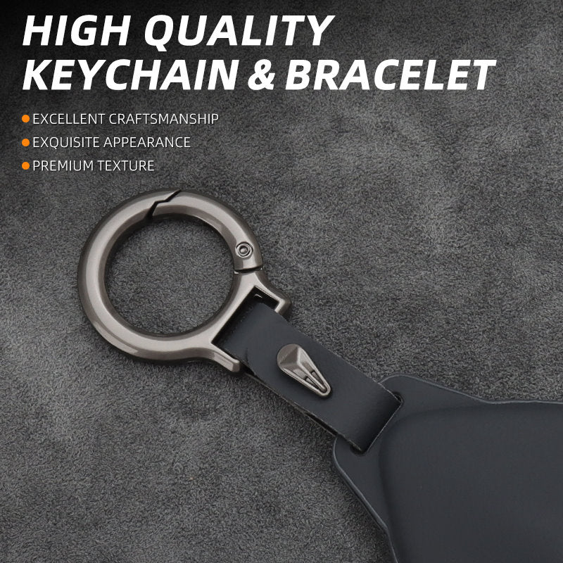 Leather Car Remote Key FOB Cover Case Shell Keychain for Deepal S07