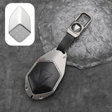 Deepal S07 Leather + Zinc Alloy Car Remote Key FOB Cover Case Shell Keychain