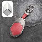Deepal S07 Leather + Zinc Alloy Car Remote Key FOB Cover Case Shell Keychain