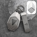 Zinc Alloy + Leather Car Remote Key FOB Cover Case Shell Keychain for Deepal S07