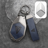 Zinc Alloy + Leather Car Remote Key FOB Cover Case Shell Keychain for Deepal S07