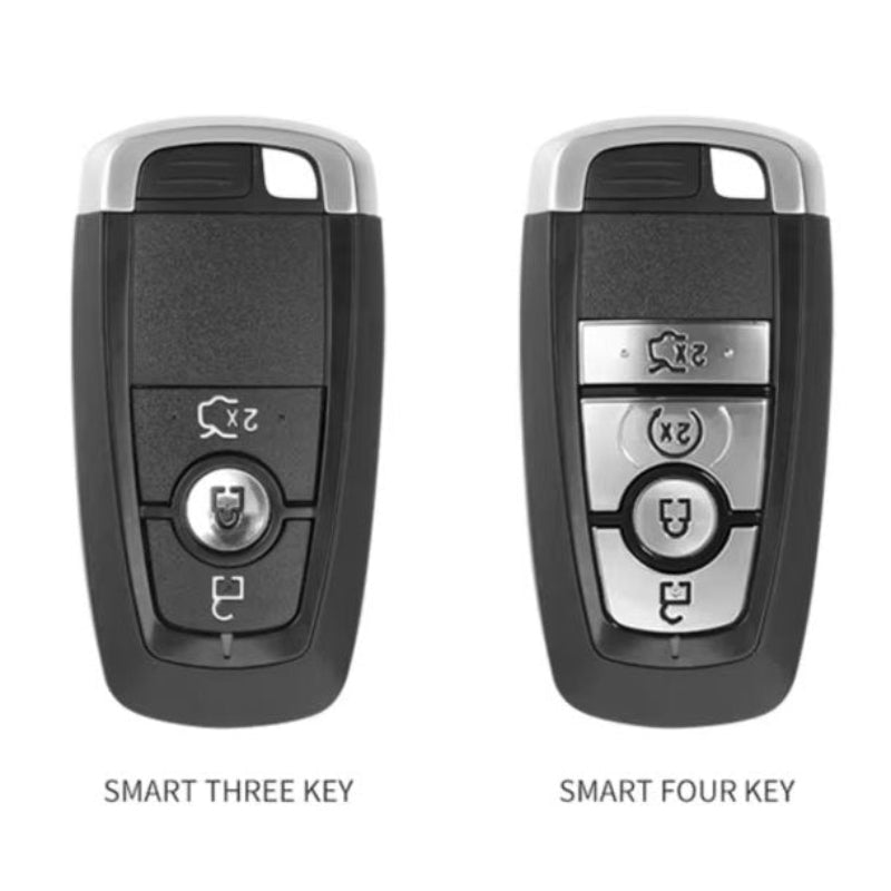 Ford Key Fob Cover Case — Zinc Alloy + Leather Shell Keychain