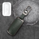 Geely EX5 Leather + Zinc Alloy Car Remote Key FOB Cover Case Shell Keychain