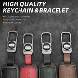 Geely EX5 Leather + Zinc Alloy Car Remote Key FOB Cover Case Shell Keychain