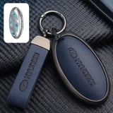 Hyundai Key Fob Cover Case — Zinc Alloy + Leather Shell Keychain